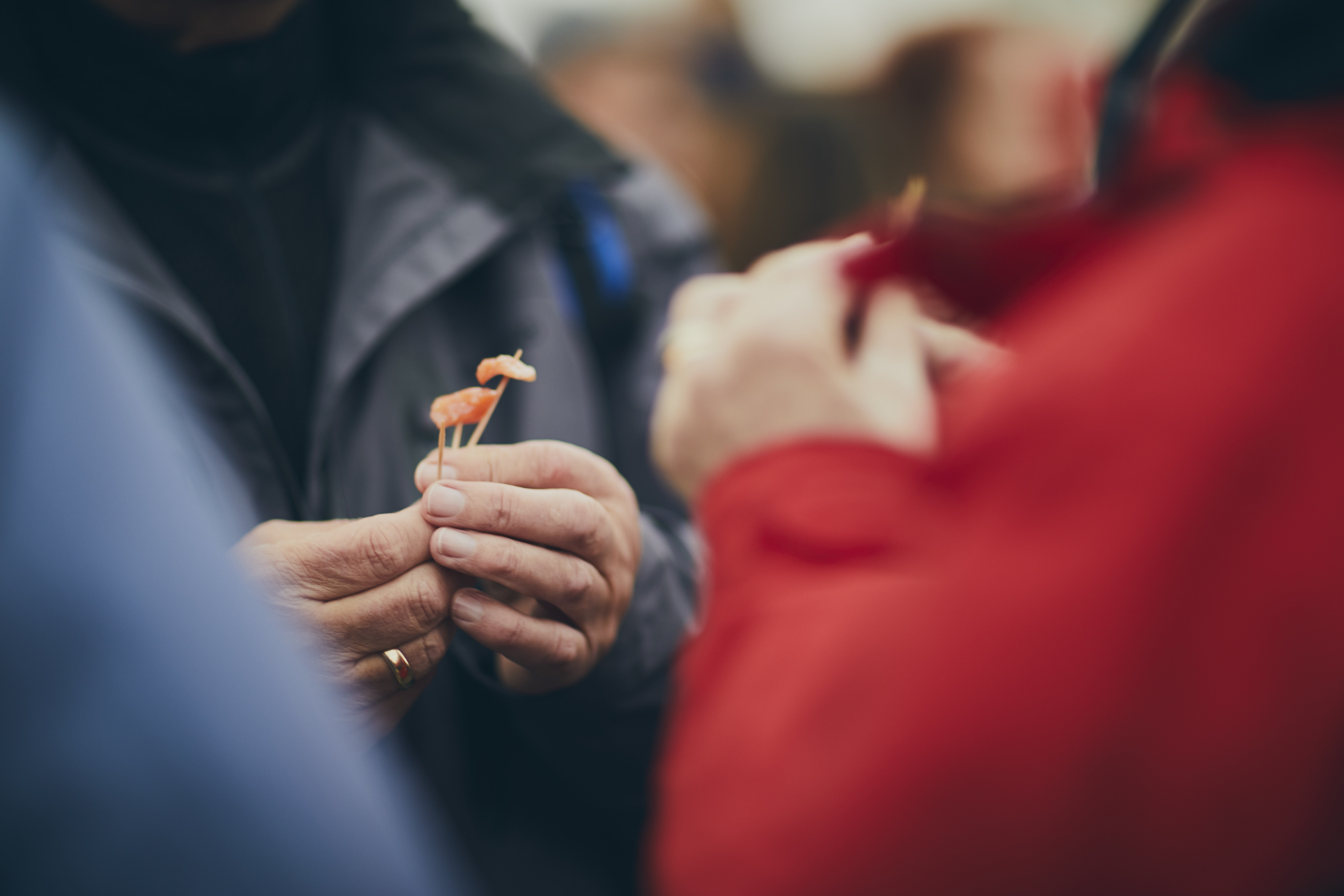 Prøvesmak ulike typer rakfisk. Foto: Norsk Rakfiskfestival