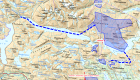 Skjermbilde av de fleste kiteområder i Øystre Slidre