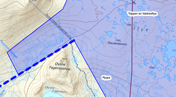 Område på Valdresflya der det kan kites
