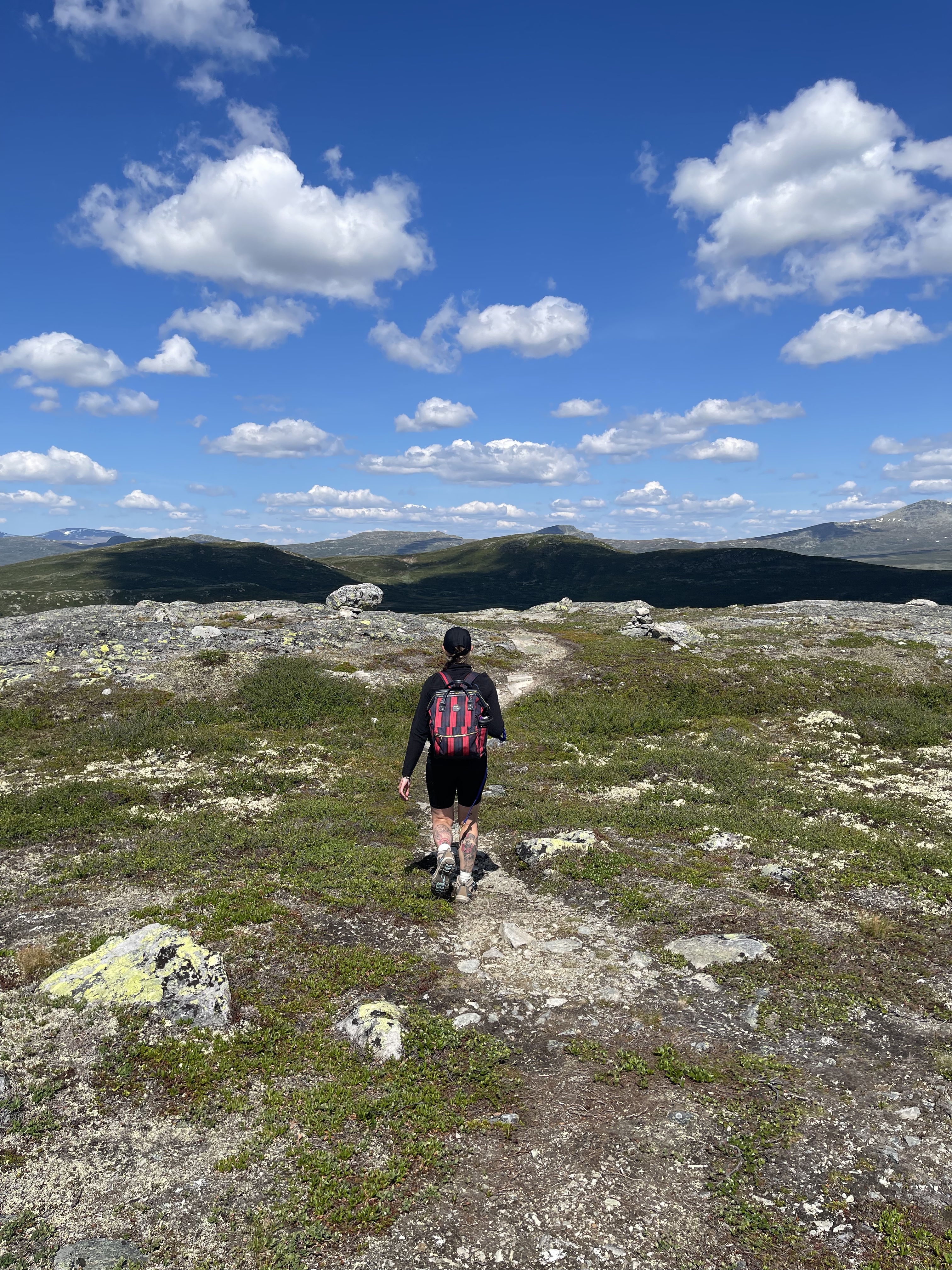 Dame på fjelltur på Gravfjellet