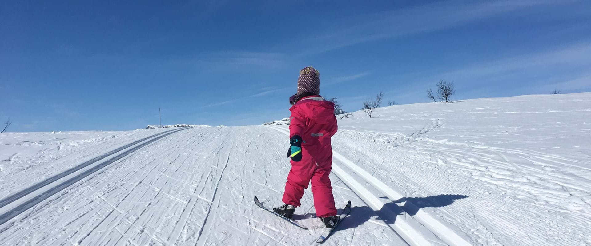 Barn På Langrenntur På Beitostølen, Fra Hytten Annestova